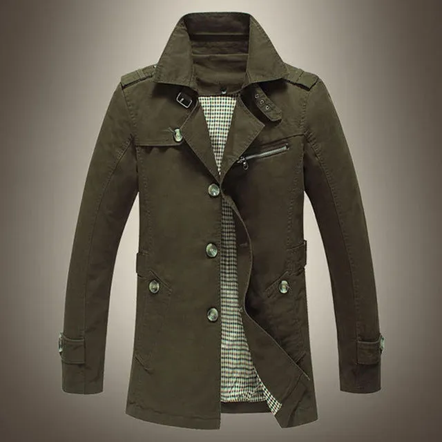 HEE GRAND High Quality Trench Men Double Breasted Trench Outerwear Fashion Casual Coat