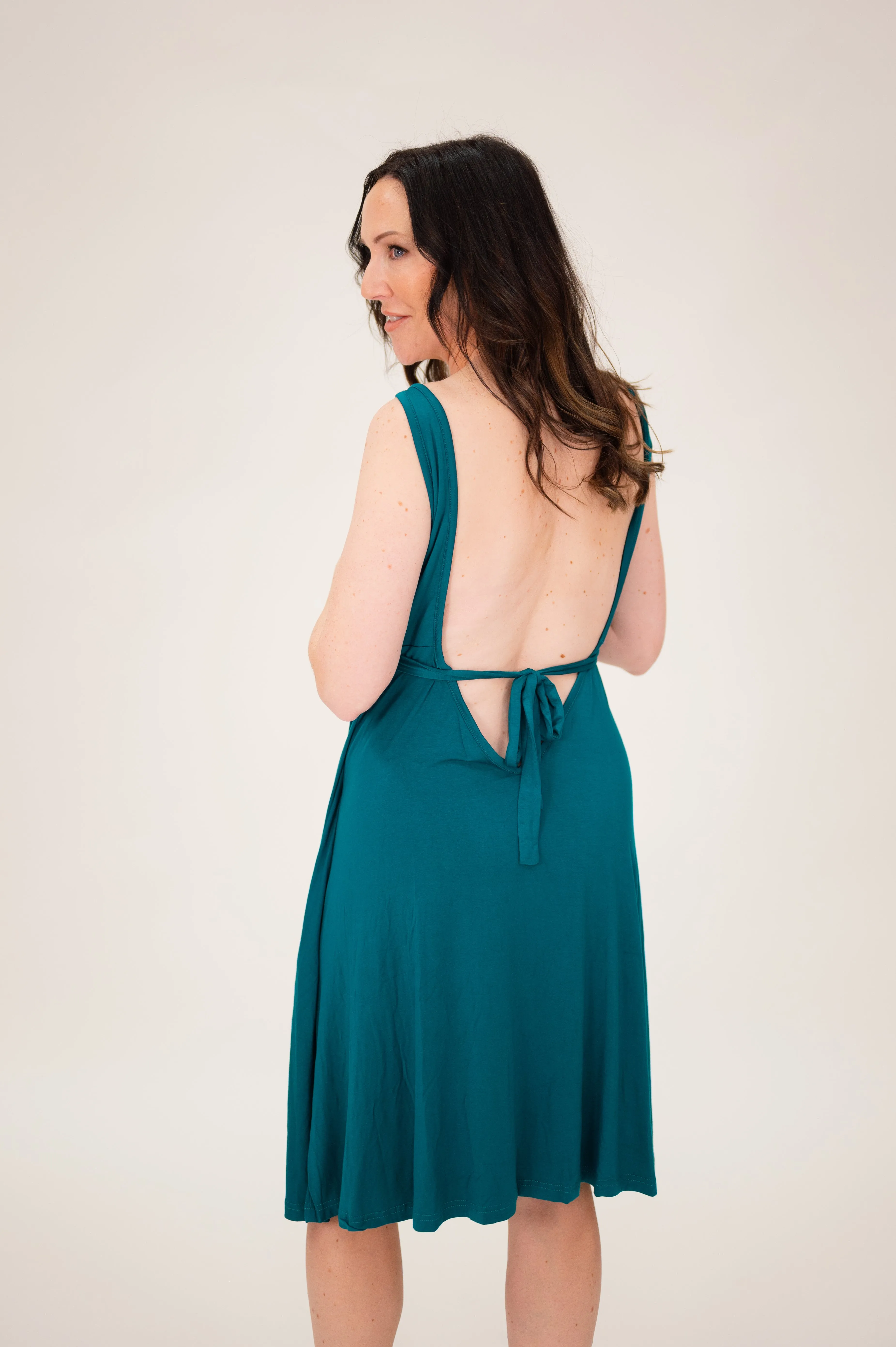 Juliet Labor & Postpartum Gown in Deep Teal