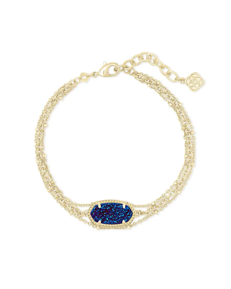 Kendra Scott Elaina Multi Strand Bracelet - Gold Indigo Blue Drusy