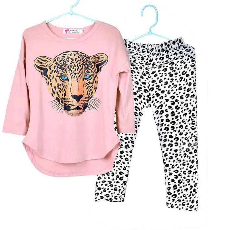 Kids Girls Cartoon Design Cotton Tracksuits