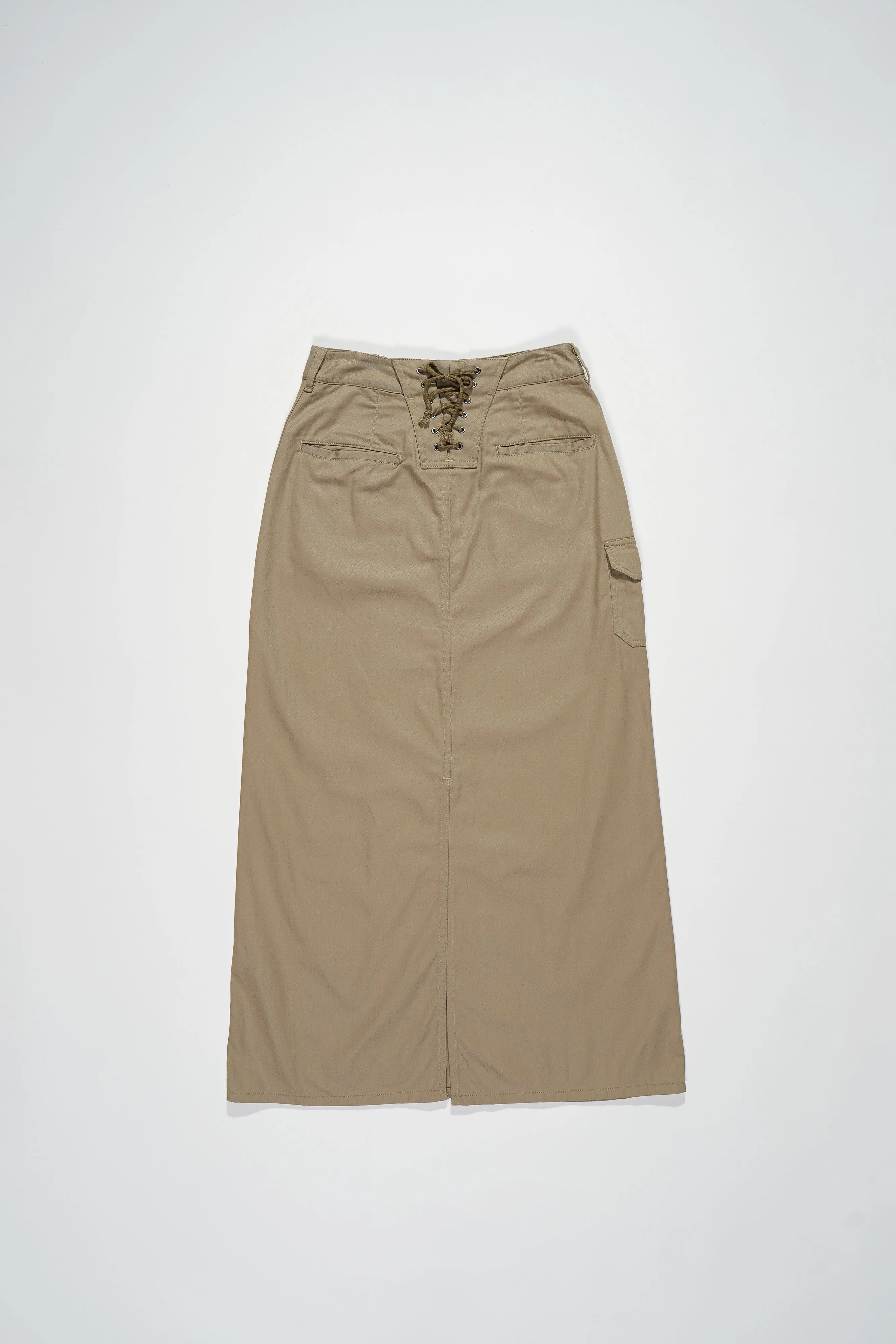 Lace Up Skirt - Khaki 6.5oz Flat Twill