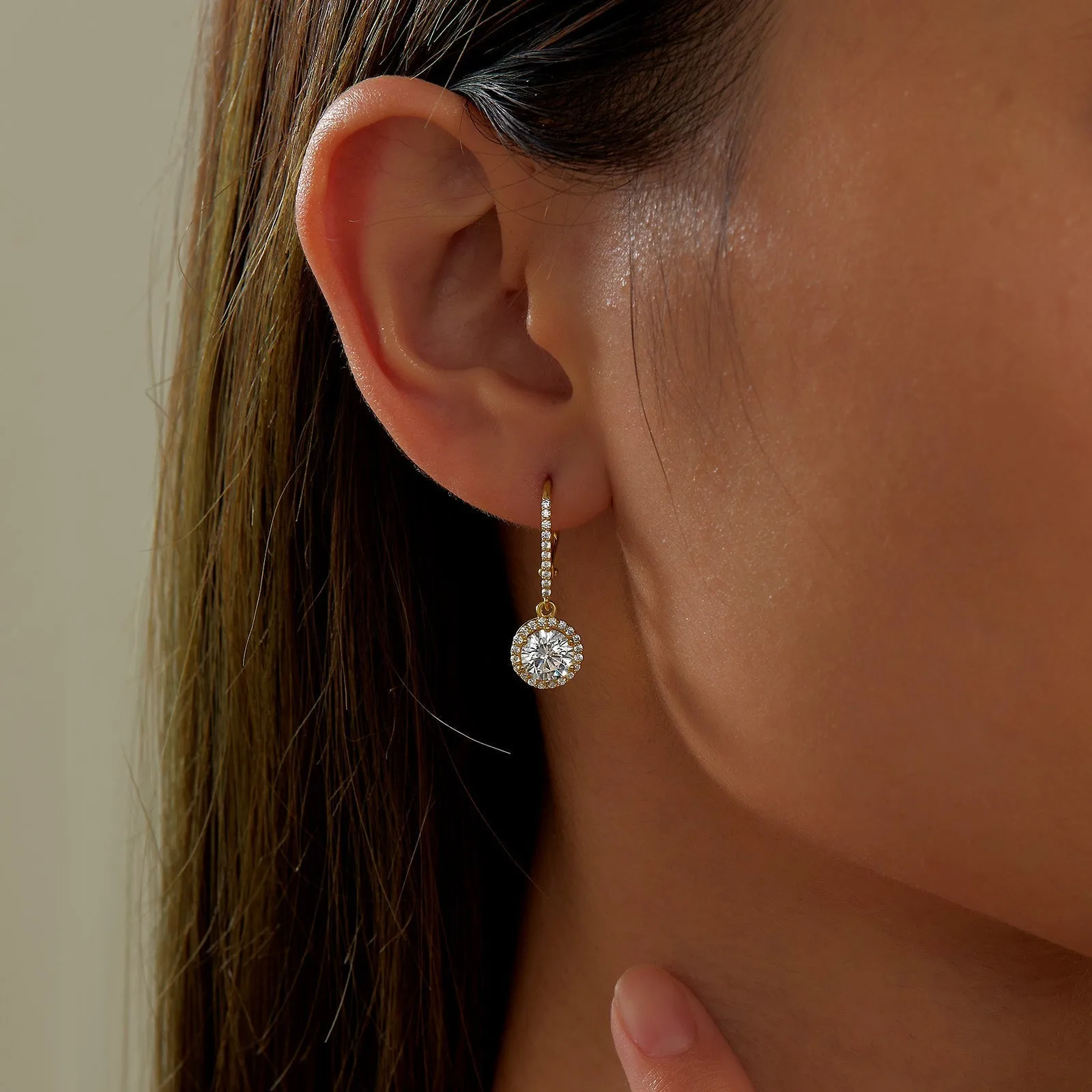 Lafonn Simulated Diamond Halo Drop Earrings E0193CLG