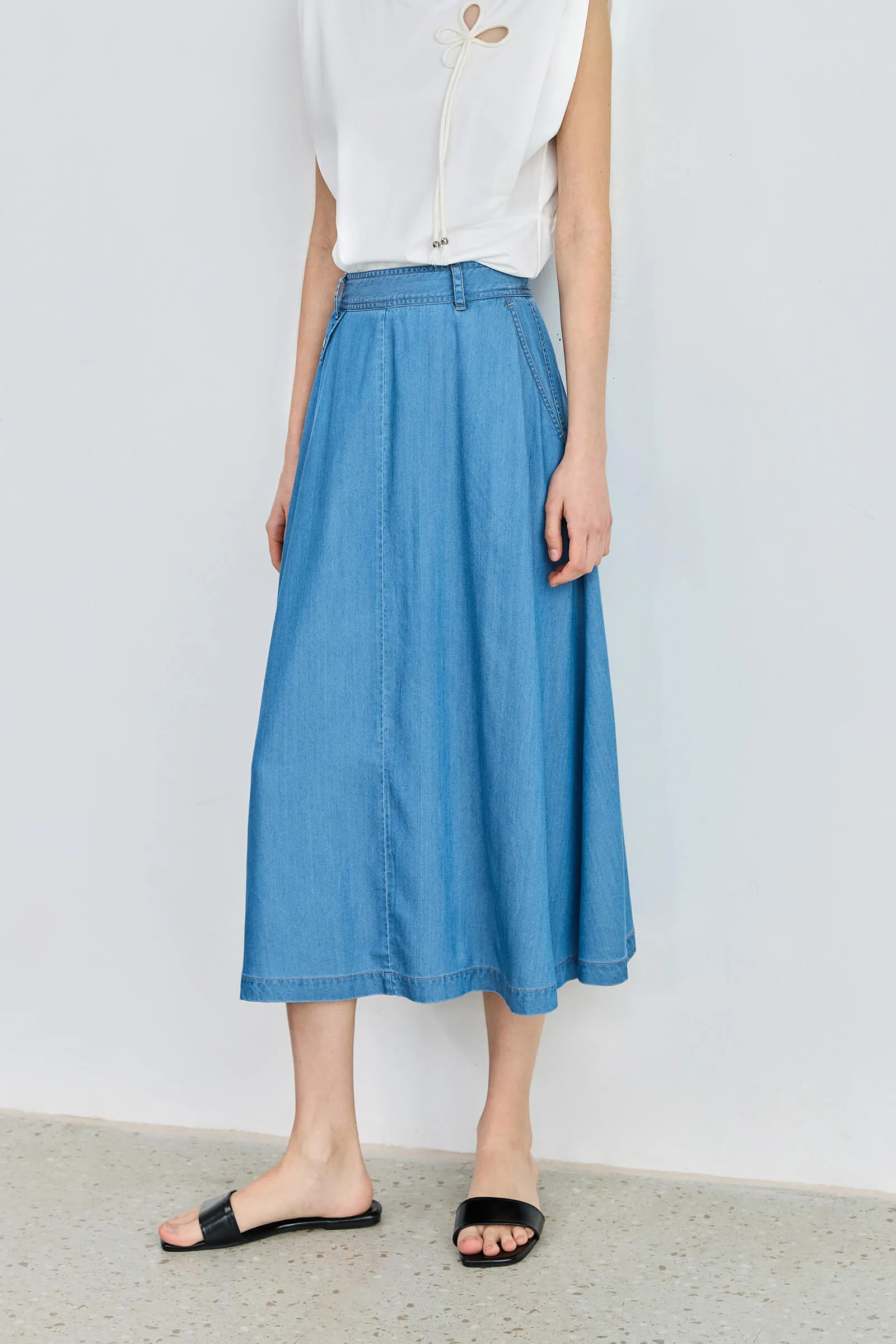 LILY Double Pocket Denim Skirt