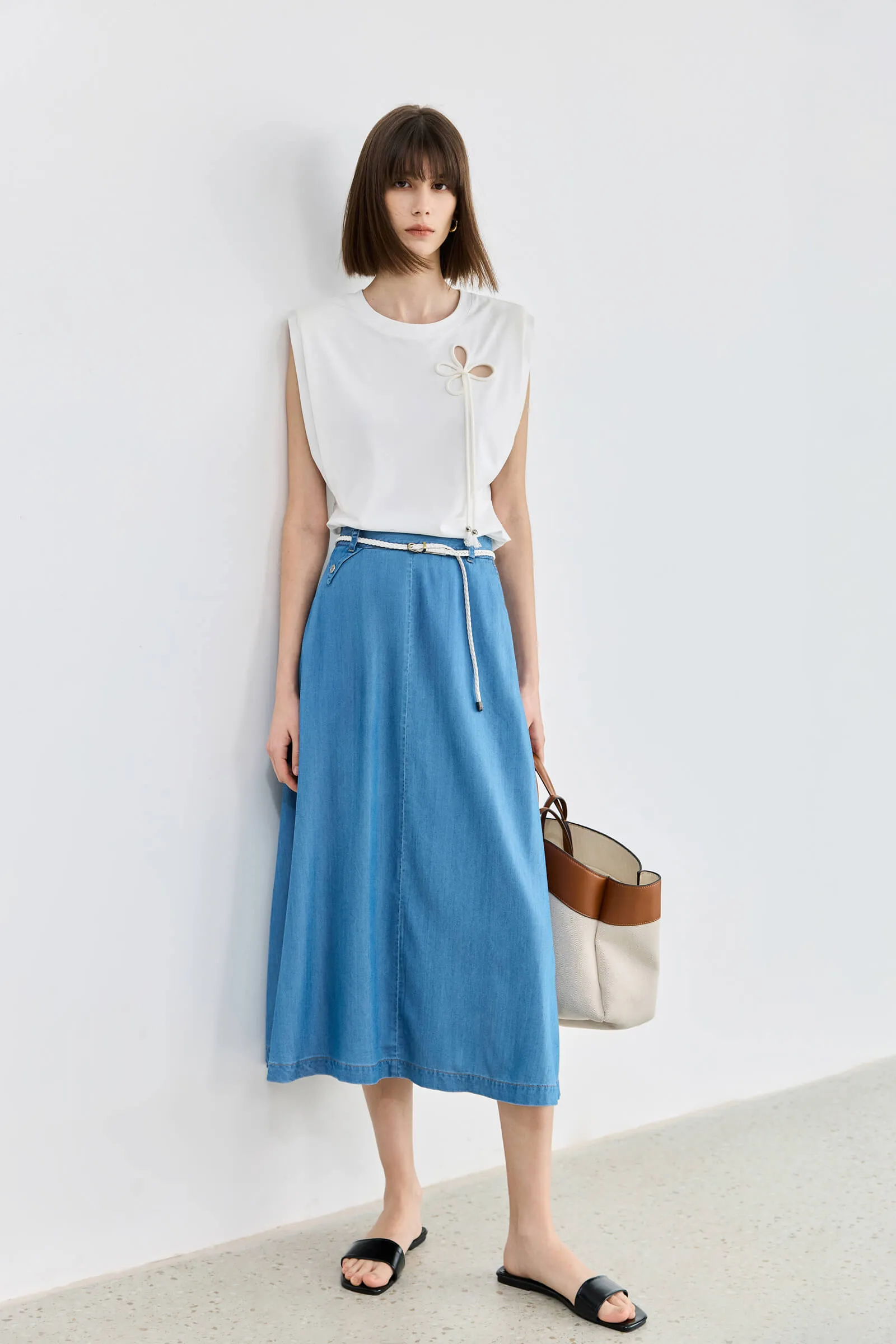 LILY Double Pocket Denim Skirt