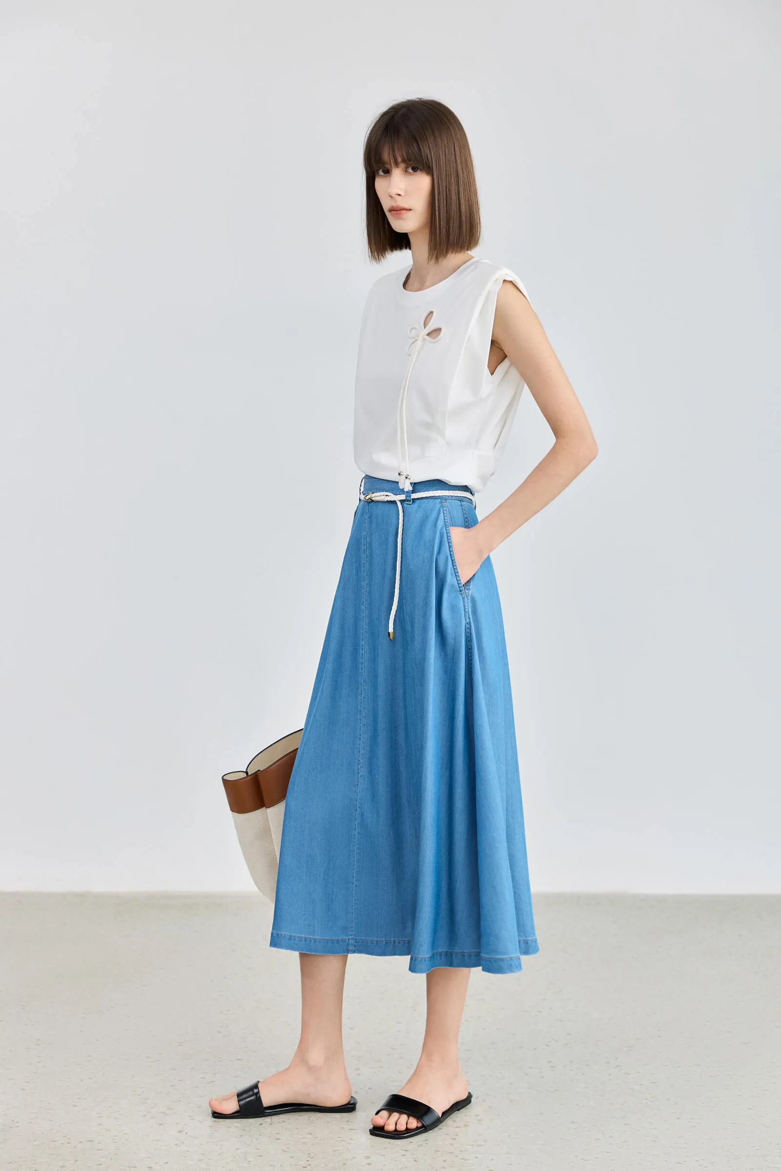 LILY Double Pocket Denim Skirt