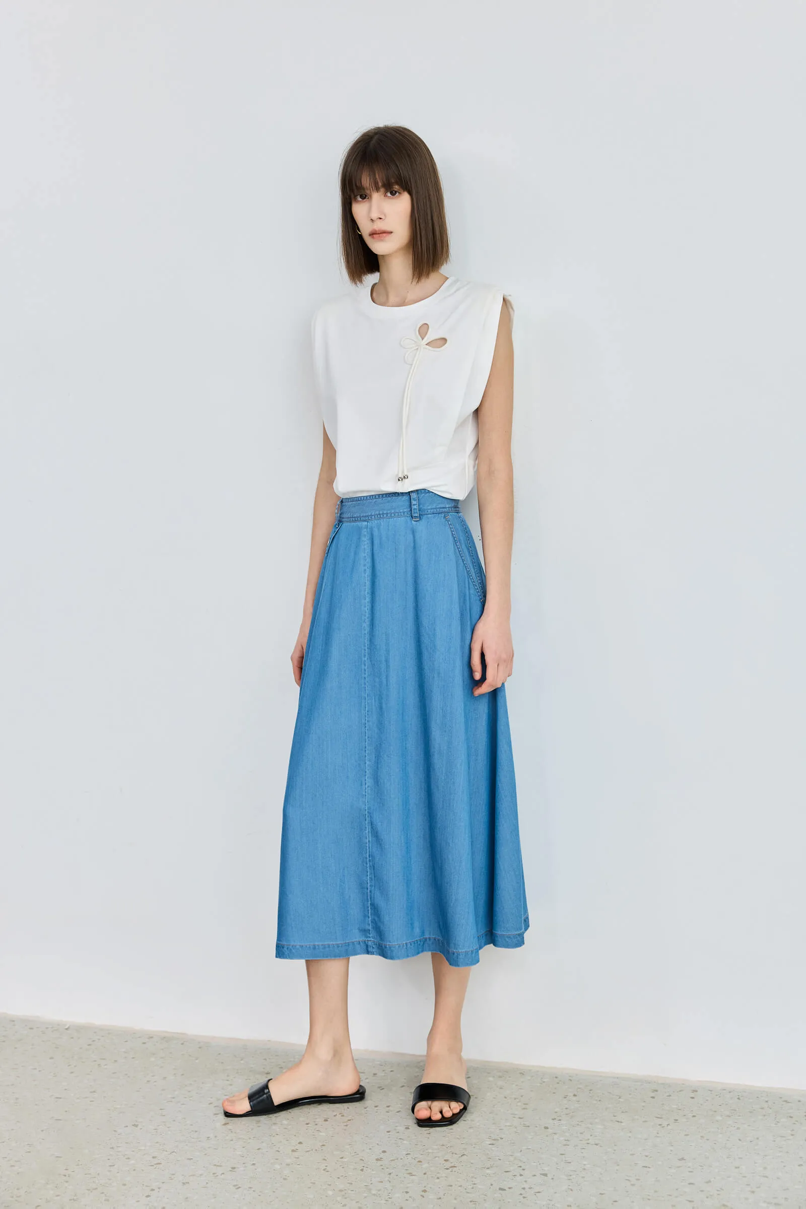 LILY Double Pocket Denim Skirt