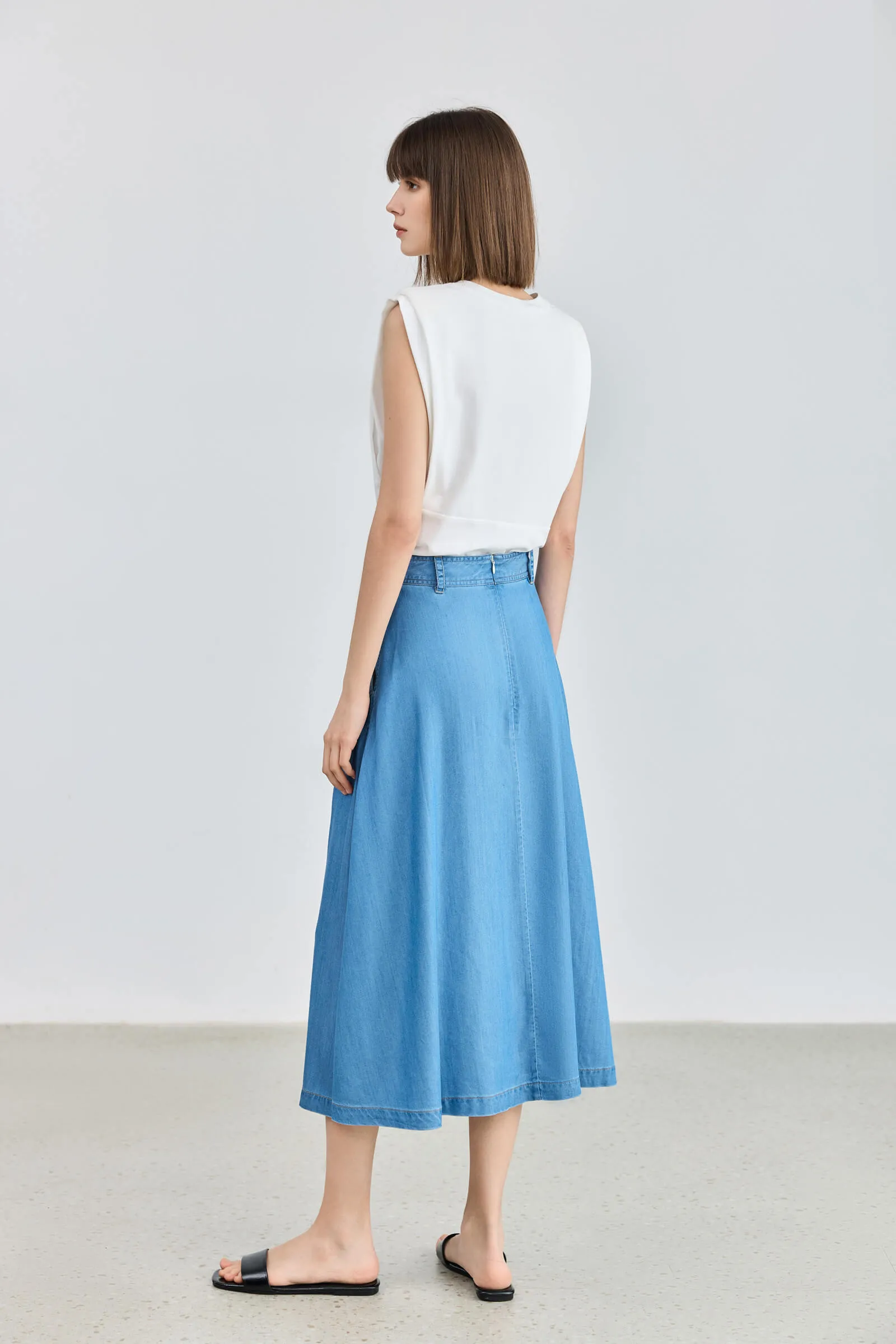 LILY Double Pocket Denim Skirt