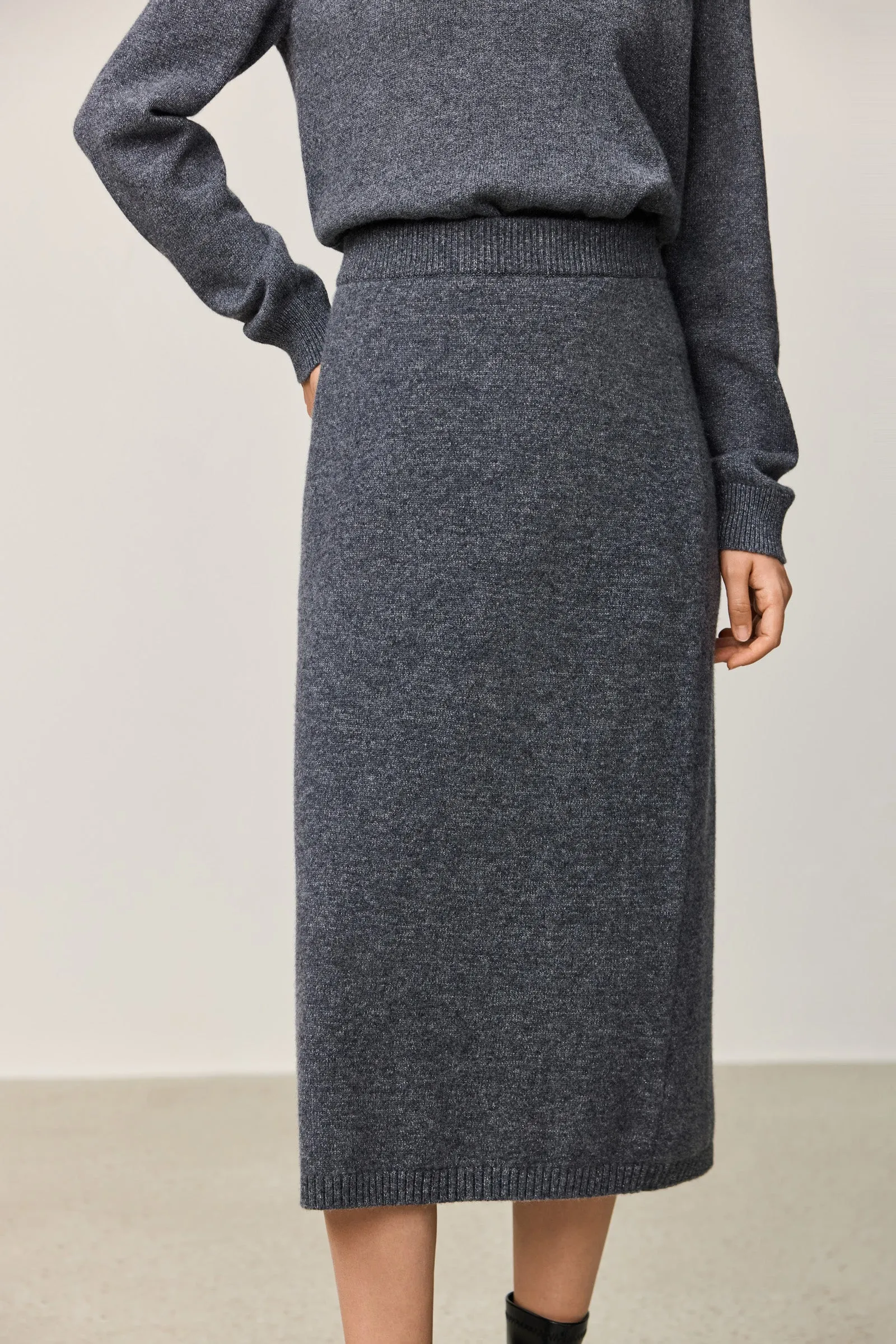 LILY Glitter Knit Midi Skirt