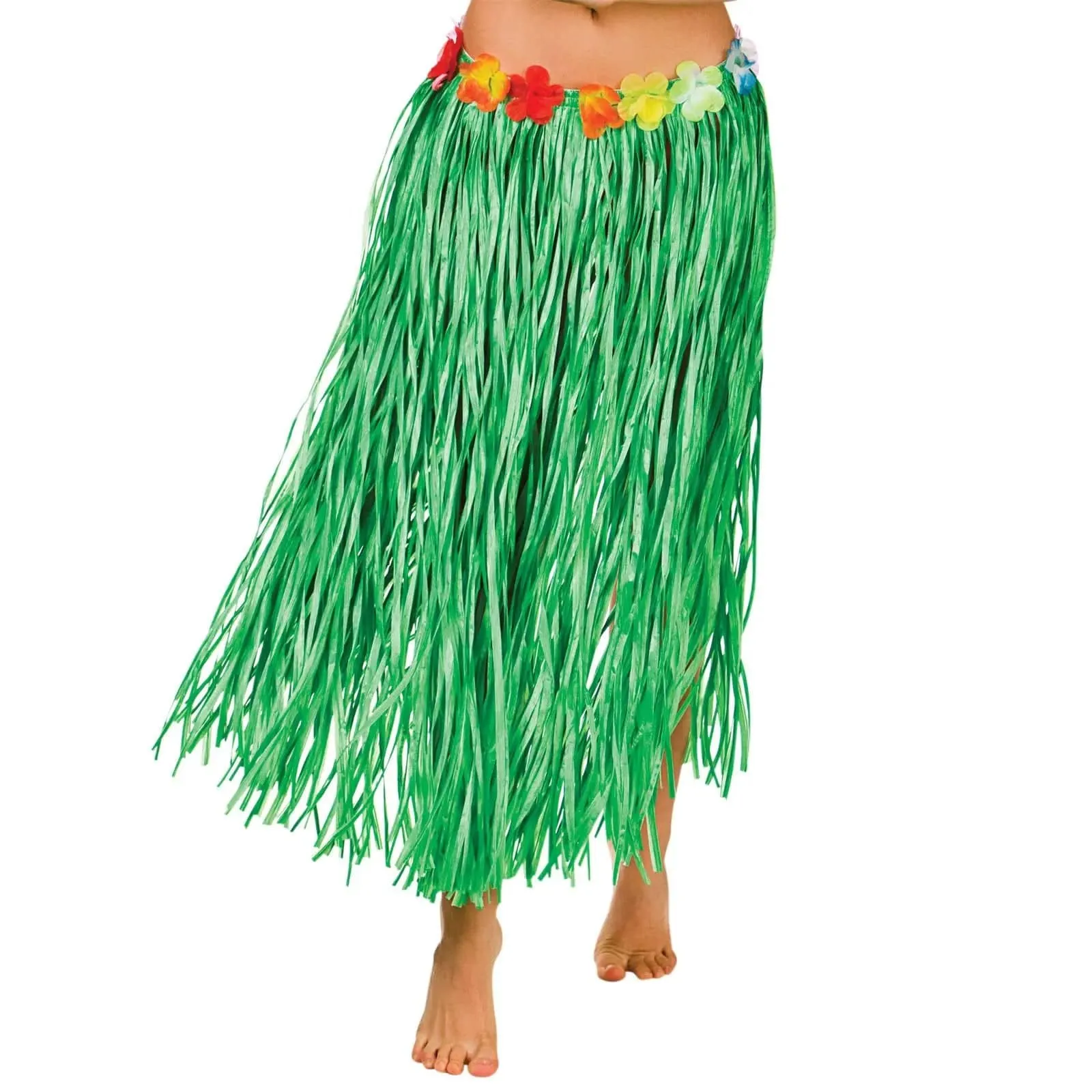 Long Hula Grass Skirt Hawaiian Party Flowers Length 80cm