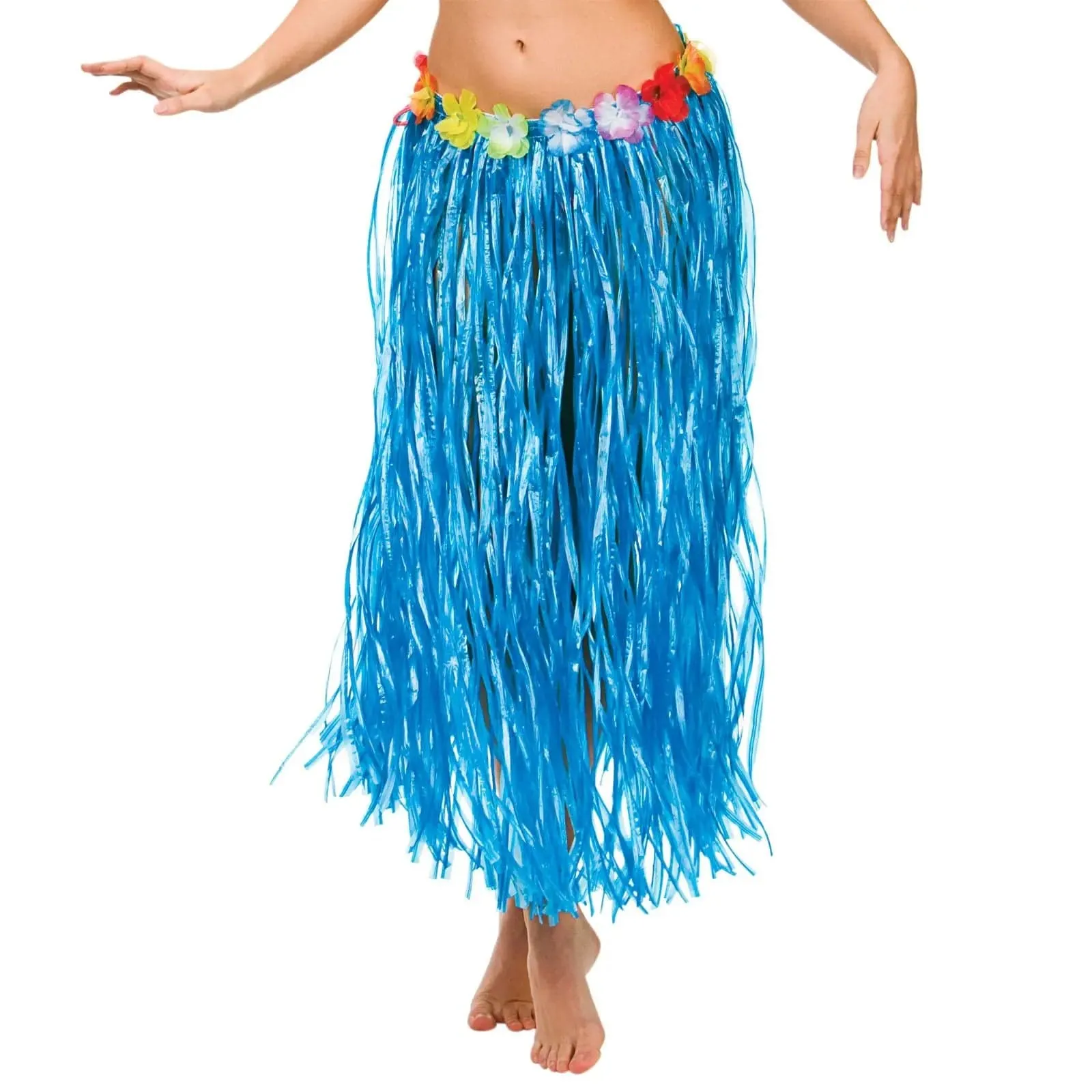 Long Hula Grass Skirt Hawaiian Party Flowers Length 80cm