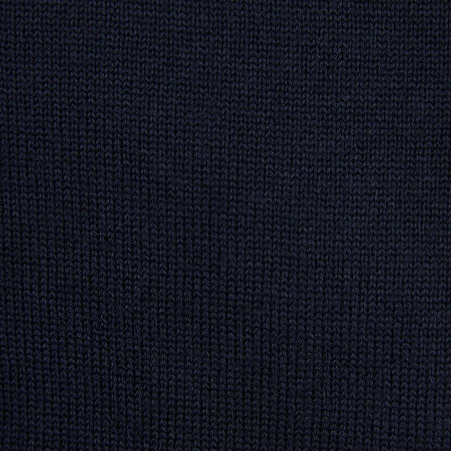 Merino Wool Knitted Polo - Navy