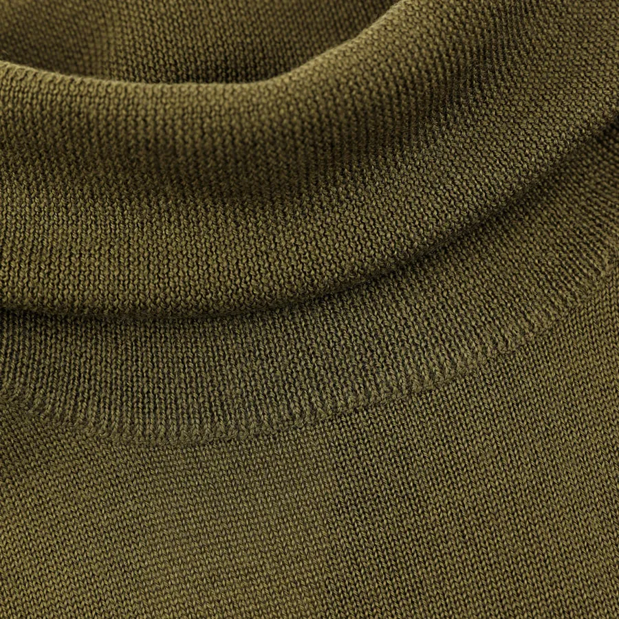 Merino Wool Turtleneck - Olive