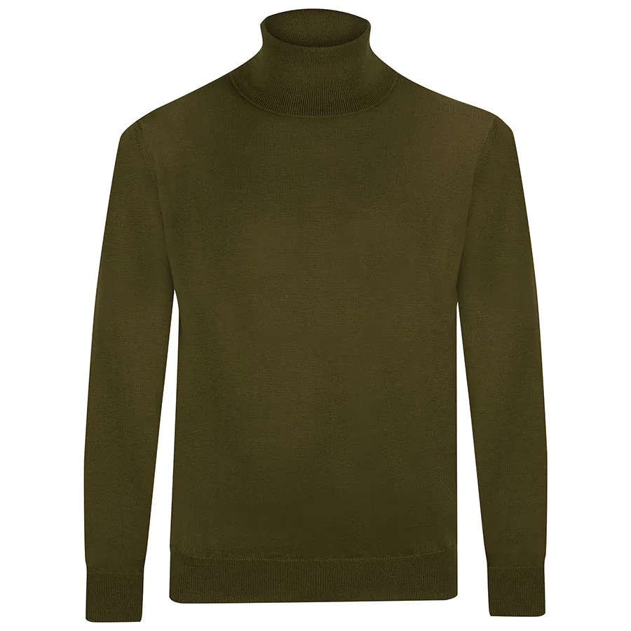 Merino Wool Turtleneck - Olive