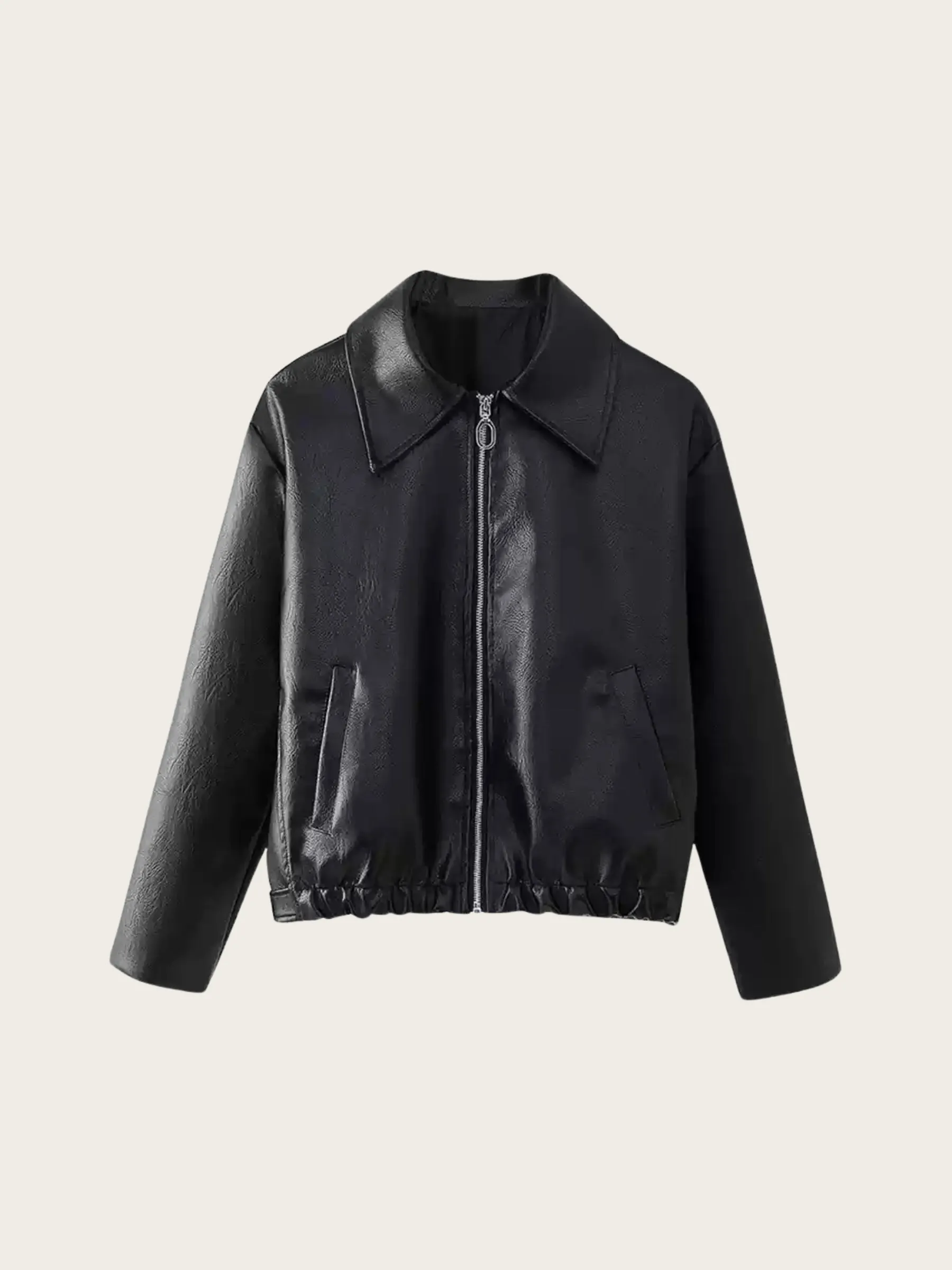 Muriel Faux Leather Zip-Up Jacket