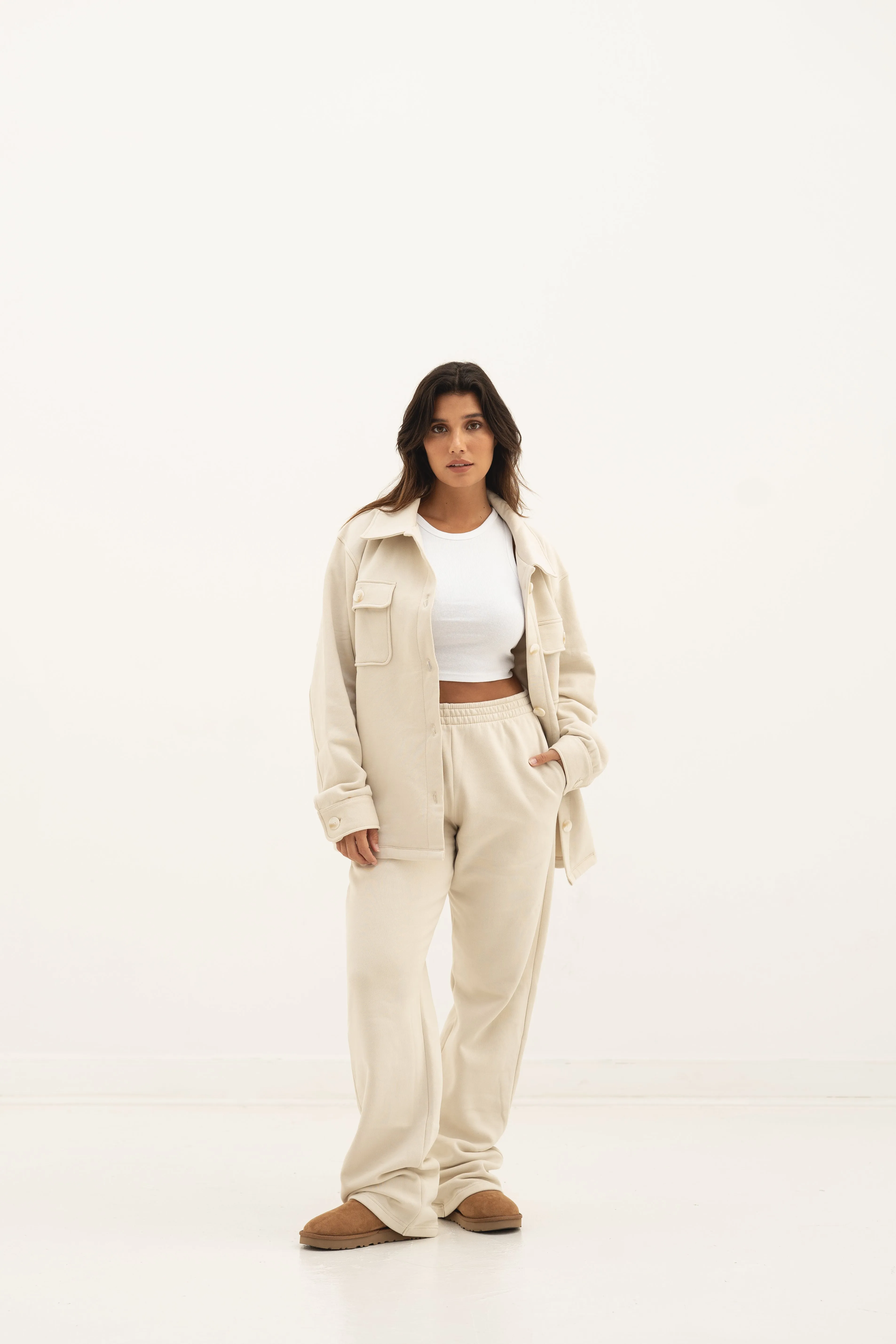 organic cotton trackpants in beige