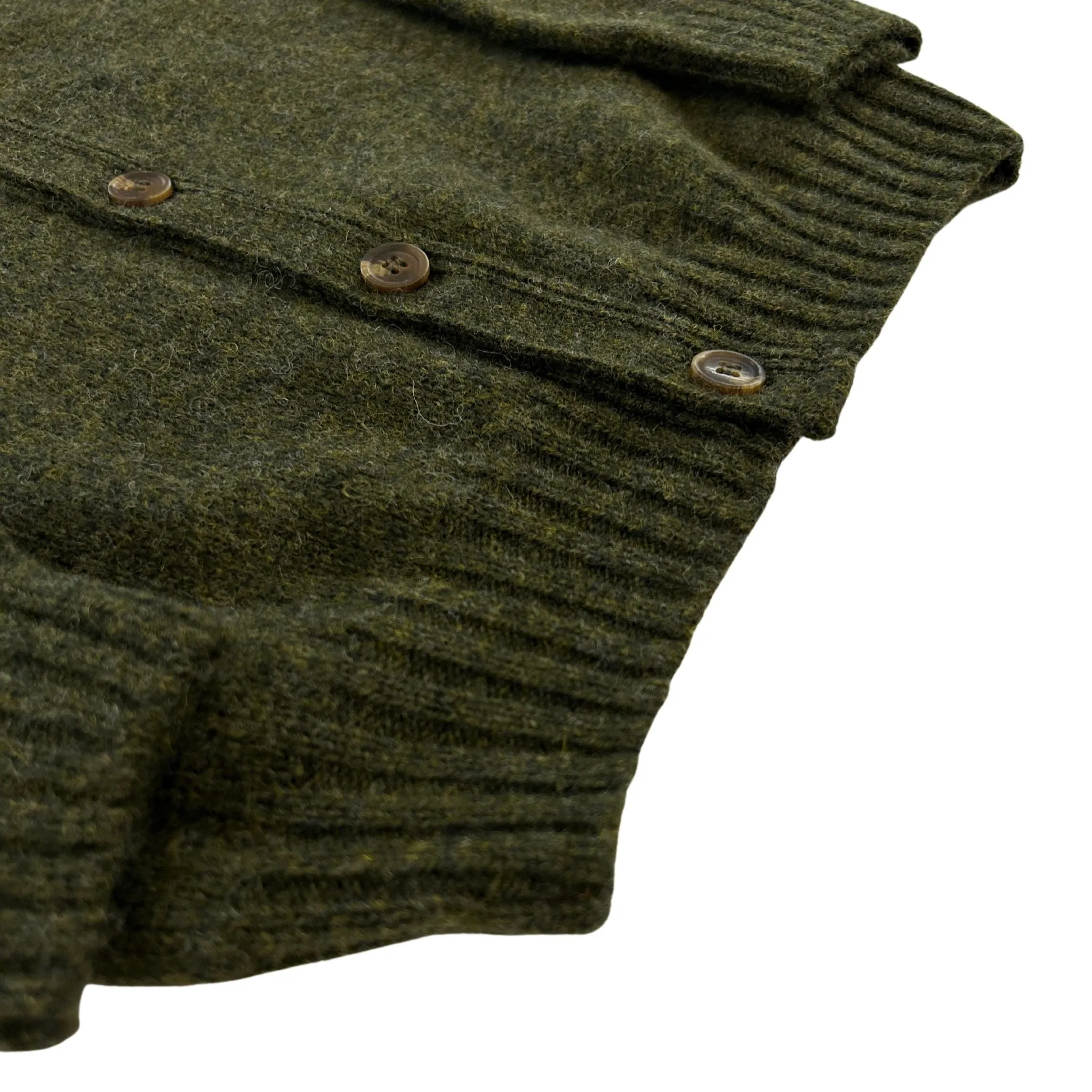 Pine Shadow Scottish Wool Cardigan Sweater