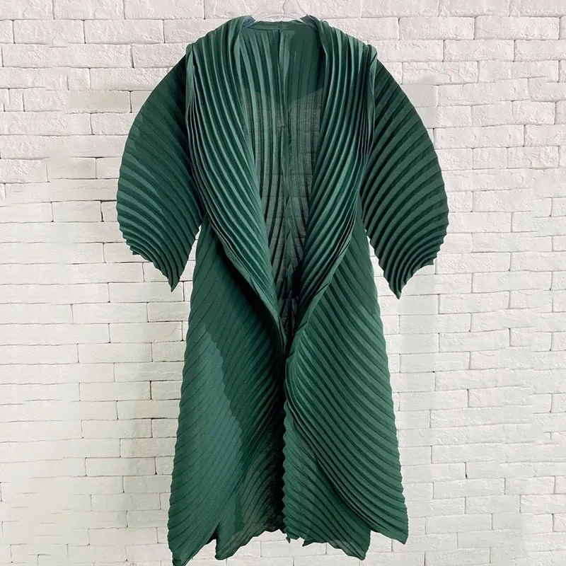 Pre Order:  Accordion Pleated Long Coat - @samara.curtiss