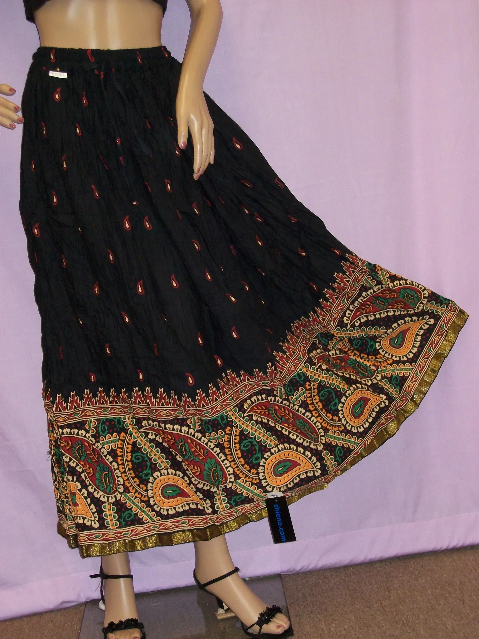 Skirt 3439 Cotton Printed Long Skirt L Large Size Shieno Sarees