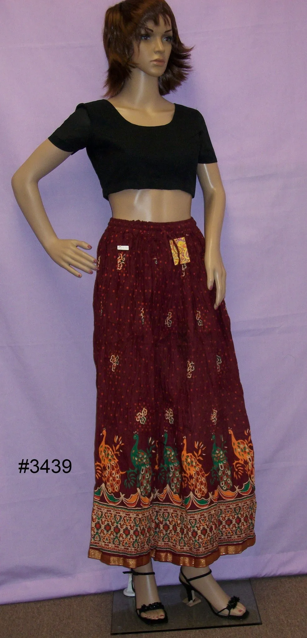 Skirt 3439 Cotton Printed Long Skirt L Large Size Shieno Sarees