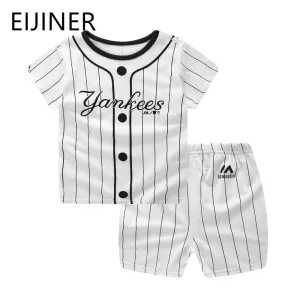 Striped Baby Boy Clothes Summer Newborn Baby Boy Clothes Set 2pcs Cotton Baby Girl Clothing Suit Shirt Pants Infant Clothes Set