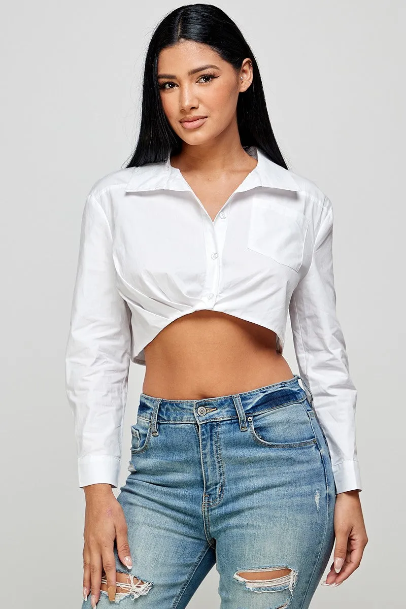 White Crop Shirt