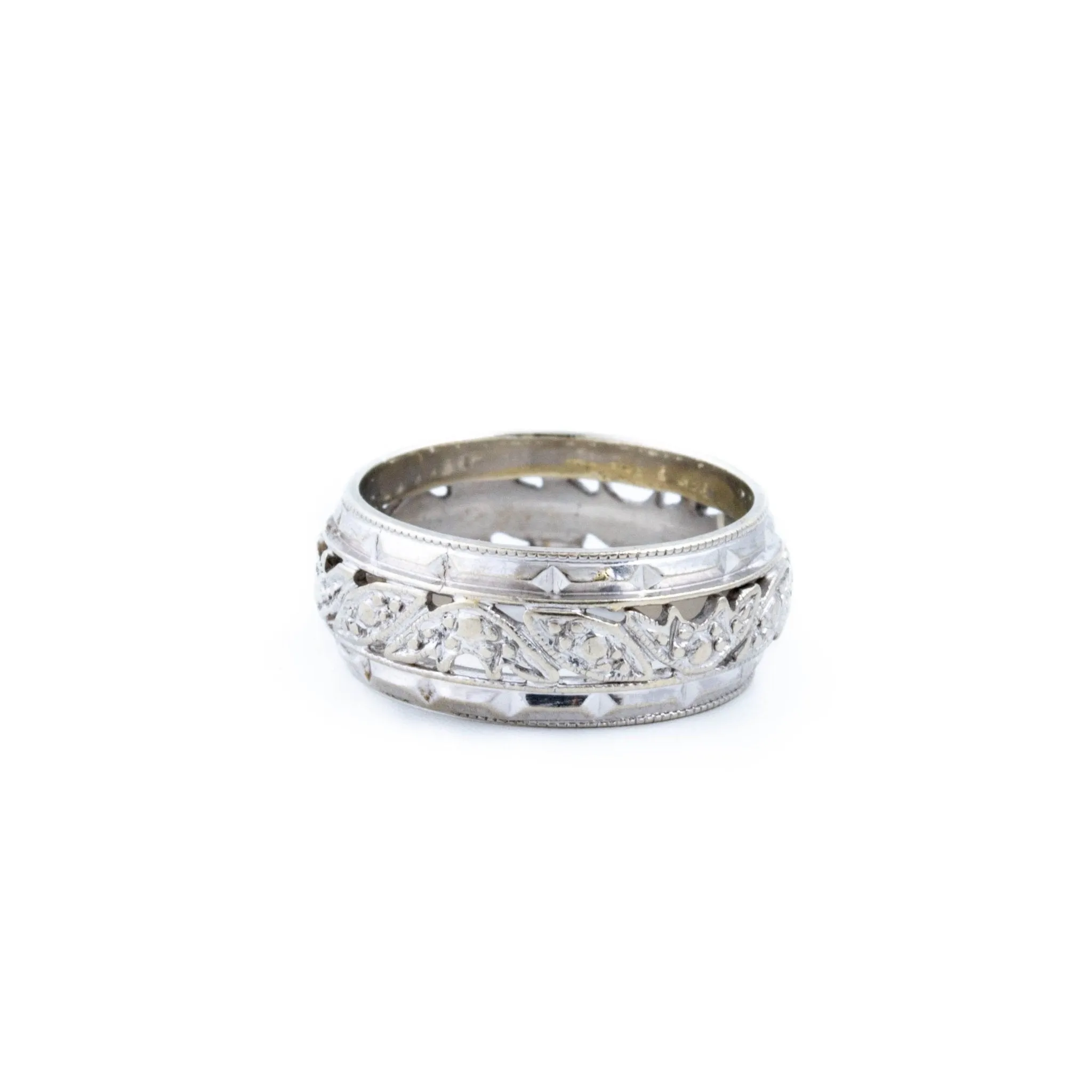 White Gold Filigree Band