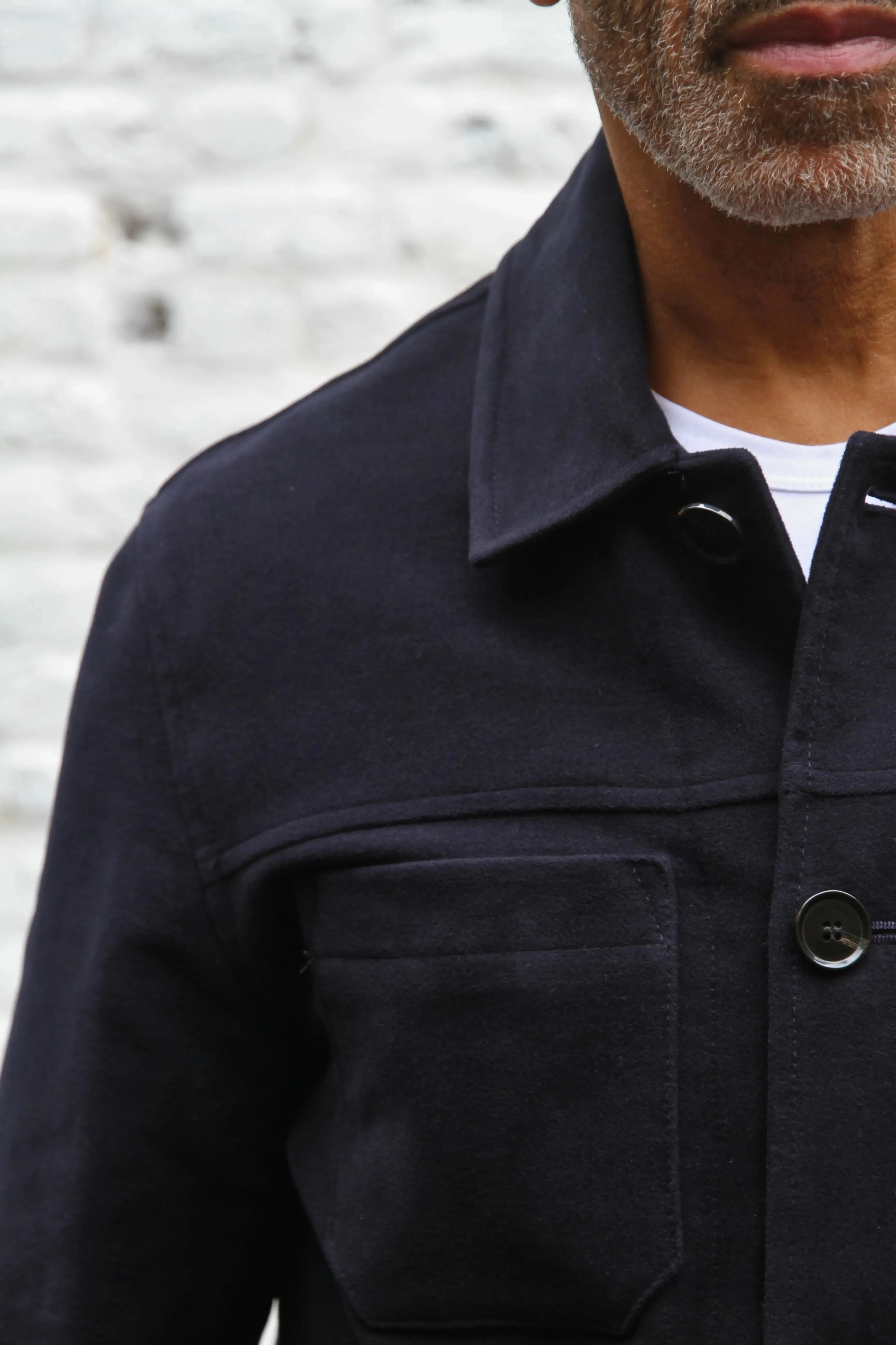 Wilkes Shacket - Navy Moleskin