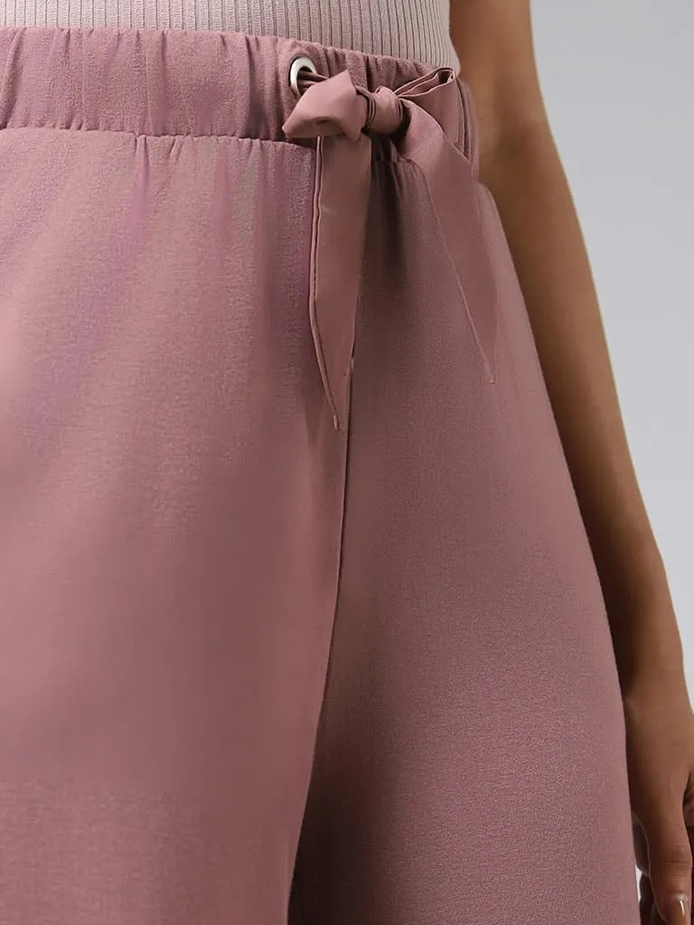 Wunderlove Dusty Rose Supersoft Wide-Leg Supersoft Trousers