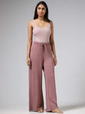 Wunderlove Dusty Rose Supersoft Wide-Leg Supersoft Trousers