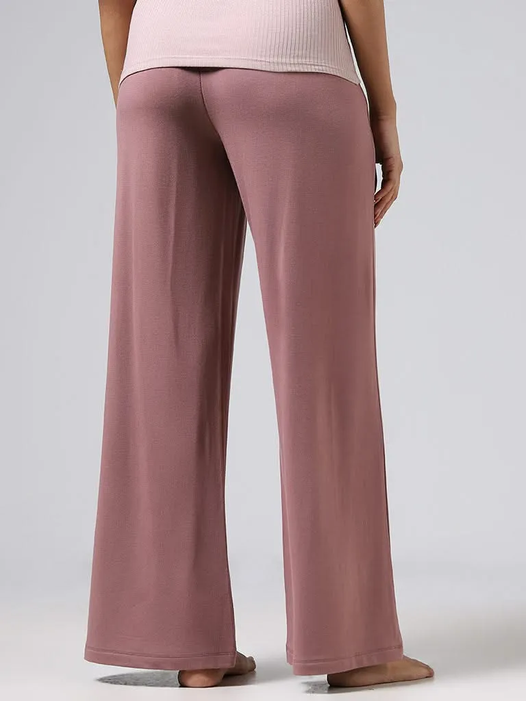 Wunderlove Dusty Rose Supersoft Wide-Leg Supersoft Trousers